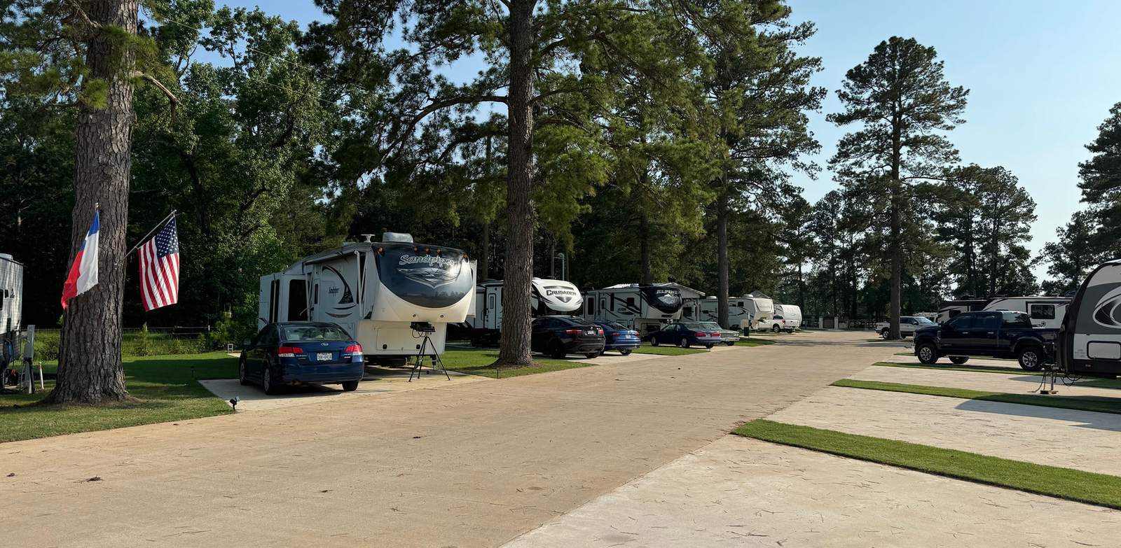 Concrete roads through Hidden Lake RV Resort