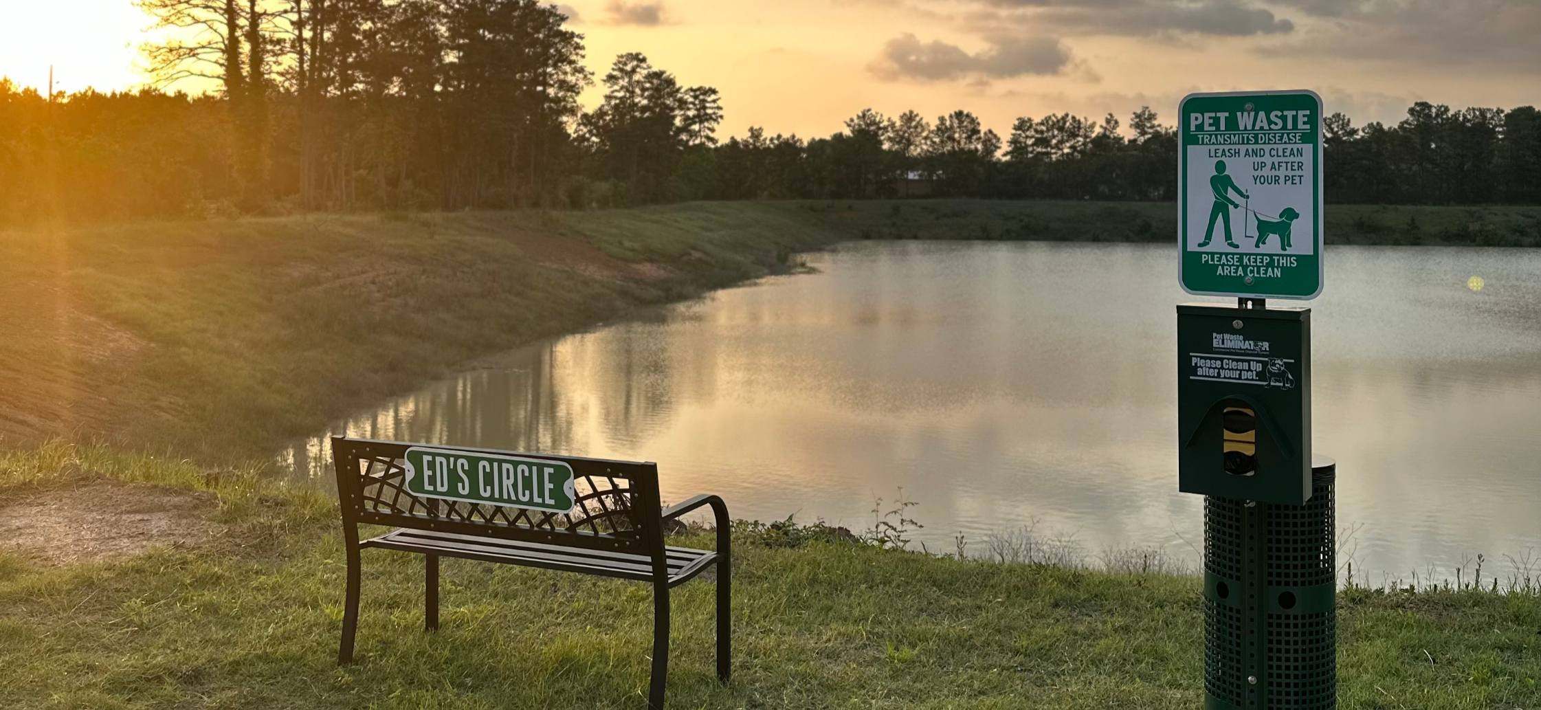Sunset over the lake at Hidden Lake RV Resort