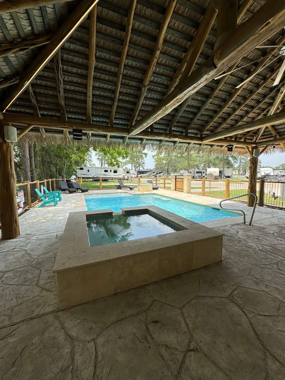 Pool and spa at Hidden Lake RV Resort
